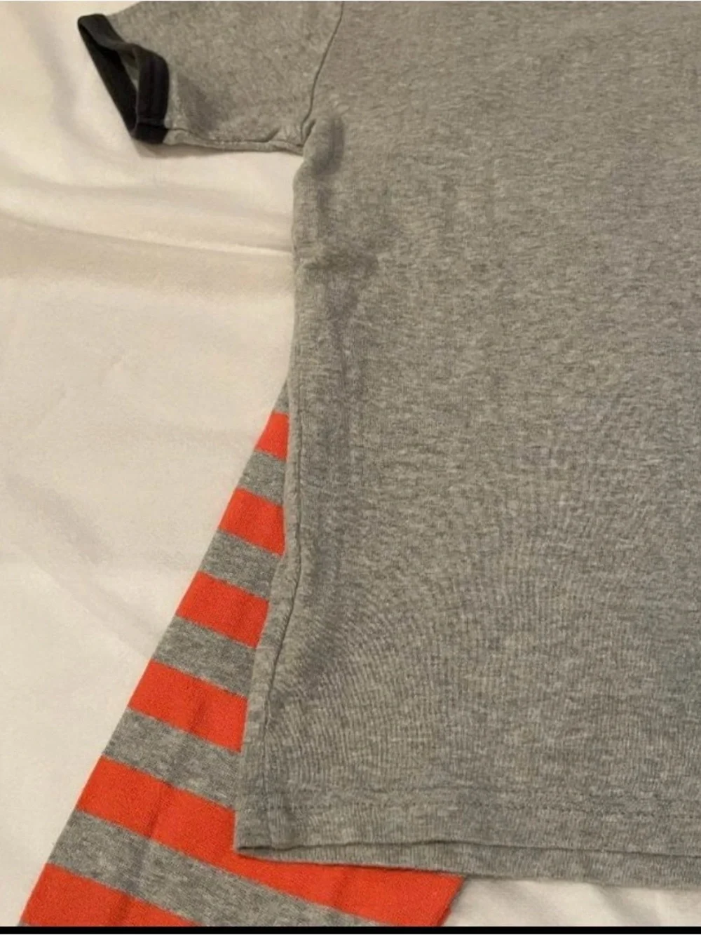 OshKosh B'gosh Boys Pajama Set Size 10 Gray Ninja Top Red Stripe Pants Cotton Sl